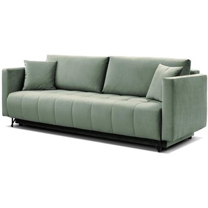 Schlafsofa Bristol Grün Samt Ravi 227 x 87 x 102cm Modern