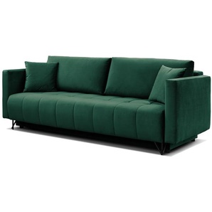 Schlafsofa Bristol Grün Samt Ravi 227 x 87 x 102cm Modern