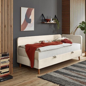 Polsterbett Cabana 105cm Cordstoff Poppy Beige Eiche