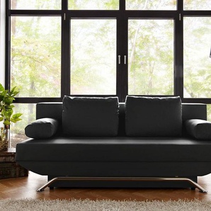 Schlafsofa Cady 200x90 cm Schwarz mit Schlaffunktion, Schlafsofas