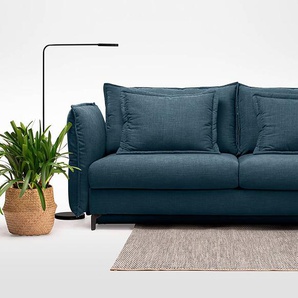 Schlafsofa Carrboro Blau/Dunkelblau Webstoff Bogna 256 x 101 x 115cm Modern