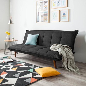 Schlafsofa Cheadle Webstoff Schwarz/Grau/Anthrazit Webstoff 178 x 76 x 79cm Skandi