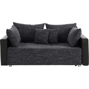 Schlafsofa COLLECTION AB Dany Sofas Gr. B/H/T: 179 cm x 84 cm x 107 cm, Kunstleder SOFTLUX-Struktur, Bettfunktion links, schwarz Einzelsofas inklusive Bettfunktion und Bettkasten, frei im Raum stellbar