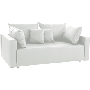 Schlafsofa COLLECTION AB Dany Sofas Gr. B/H/T: 179 cm x 84 cm x 91 cm, Kunstleder SOFTLUX, Bettfunktion links, weiß Einzelsofas inklusive Bettkasten