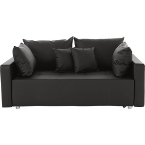 Schlafsofa COLLECTION AB Dany Sofas Gr. B/H/T: 179 cm x 84 cm x 91 cm, Kunstleder SOFTLUX, Bettfunktion rechts, schwarz Einzelsofas inklusive Bettkasten