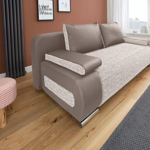 Schlafsofa COLLECTION AB Moritz, weiß (elefant, weiß), B:200cm H:85cm T:98cm, Kunstleder SOFTLUX / Struktur ( 20% Acryl; 80% Polyester), Microfaser PRIMABELLE (100% Polyester), Microfaser PRIMABELLE (100% Polyester) / Struktur ( 20% Polyacryl; 80%