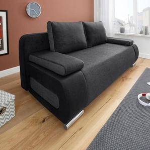 Schlafsofa COLLECTION AB Moritz Sofas Gr. B/H/T: 200 cm x 85 cm x 98 cm, Microfaser PRIMABELLE-Struktur, schwarz-weiß (schwarz, schwarz, weiß) Einzelsofas mit Federkern, inklusive Bettfunktion und Bettkasten, Rückenkissen Bestseller