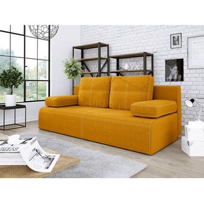 Schlafsofa Corris Gelb Microfaser Loek 198 x 80 x 86cm Modern
