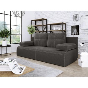 Schlafsofa Corris Grau Microfaser Loek 198 x 80 x 86cm Modern