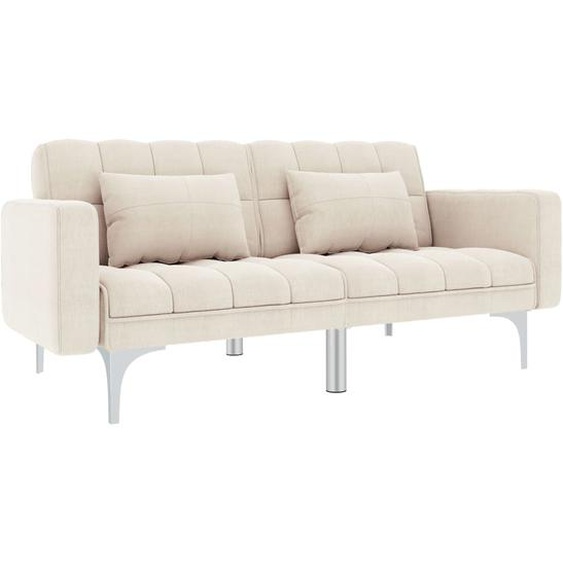 Schlafsofa Creme Stoff