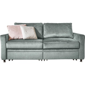 Schlafsofa DIE PLANBAR MP-PD19021 Sofas Gr. B/H/T: 186 cm x 90 cm x 100 cm, Velours, blau (ice) Einzelsofas mit Längsschläferfunktion 80 bzw. 160x210 cm