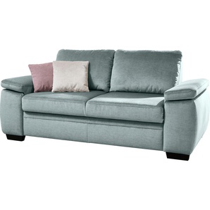 Schlafsofa DIE PLANBAR MP-PD19021 Sofas Gr. B/H/T: 196 cm x 90 cm x 100 cm, Velours, blau (ice) Einzelsofas mit Längsschläferfunktion 140x210 cm