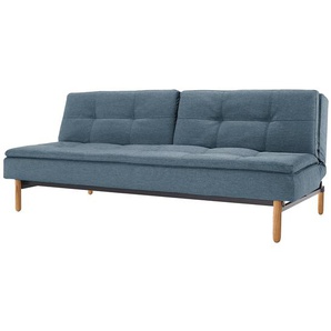Schlafsofa I Webstoff Blau Stoff Soft 210 x 79 x 92cm Retro