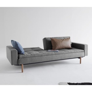 Schlafsofa II Webstoff Grau Stoff Twist 243 x 79 x 92cm Retro