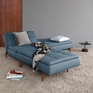 Schlafsofa III Webstoff Blau Stoff Soft 210 x 79 x 92cm Retro