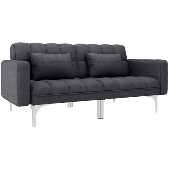 Schlafsofa Dunkelgrau Stoff