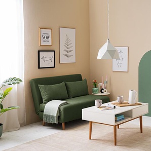 Schlafsofa Grün Cordstoff Eldrid 141 x 81 x 90cm Skandi