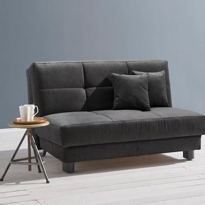 Schlafsofa ELL + Tilda Sofas Gr. B/H/T: 145 cm x 90 cm x 100 cm, Flachgewebe, Kaltschaum, mit Relaxfunktion, schwarz Einzelsofas Breite 145 cm, inkl. 2 Zierkissen