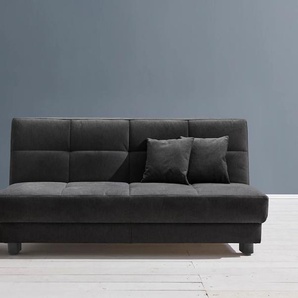 Schlafsofa ELL + Tilda Sofas Gr. B/H/T: 185 cm x 90 cm x 100 cm, Flachgewebe, PUR-Schaumstoff, ohne Relaxfunktion, schwarz Einzelsofas Breite 185 cm, inkl. 2 Zierkissen