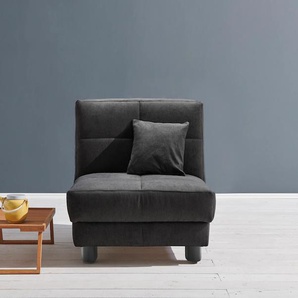 Schlafsofa ELL + Tilda Sofas Gr. B/H/T: 85 cm x 90 cm x 100 cm, Flachgewebe, Kaltschaum, mit Relaxfunktion, schwarz Einzelsofas Breite 85 cm, inkl. 1 Zierkissen