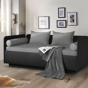 Schlafsofa Eriko Komfort, anthrazit, 100x200 cm, mit Lattenrost - mit Kaltschaum-Matratze, H2