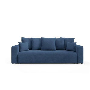 Schlafsofa mit Bettkasten Evora ¦ blau ¦ Maße (cm): B: 247 H: 88