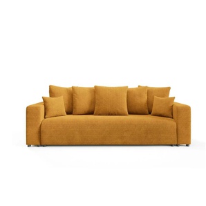 Schlafsofa mit Bettkasten Evora ¦ gelb ¦ Maße (cm): B: 247 H: 88