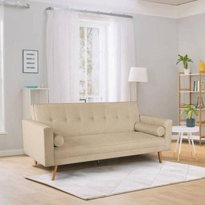 Schlafsofa Folldal Beige Webstoff Radis 215 x 85 x 90cm Skandi