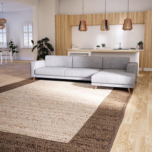 Schlafsofa Granitweiß - Elegantes, gemütliches Bettsofa: Hochwertige Qualität, einzigartiges Design - 328 x 75 x 162 cm, konfigurierbar
