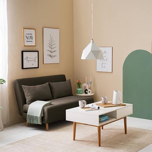 Schlafsofa Grau Cordstoff Eldrid 141 x 81 x 90cm Skandi