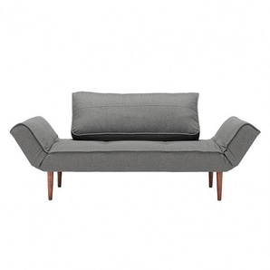 Schlafsofa Grau/Grau Stoff Flashtex 200 x 81 x 70cm Retro