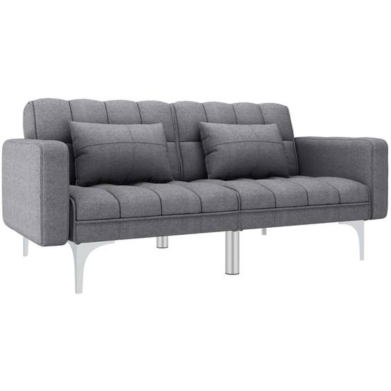 Schlafsofa Hellgrau Stoff