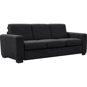 Schlafsofa NIAS ITALIA Borrello Sofas Gr. B/H/T: 212 cm x 85 cm x 98 cm, Microfaser, schwarz Einzelsofas inkl. Matratze und klappbaren Metallgestell, Liegefläche 150207 cm