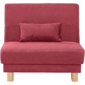 Schlafsofa HOME AFFAIRE Luisant Sofas Gr. B/H/T: 80 cm x 86 cm x 95 cm, Chenille, rot Schlafsofa Schlafsofas Einzelsofas Sofas vom Sofa zum Bett mit einem Handgriff, in 4 Breiten, Nierenkissen