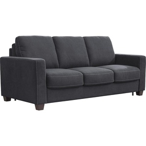 Schlafsofa NIAS ITALIA Prato Sofas Gr. B/H/T: 206 cm x 95 cm x 105 cm, Luxus-Microfaser weich, schwarz Einzelsofas inkl. Matratze und klappbaren Metallgestell, Liegefläche 150208 cm