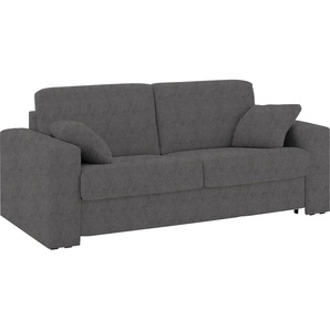 Schlafsofa HOME AFFAIRE Roma Sofas Gr. B/H/T: 200 cm x 85 cm x 100 cm, Luxus-Microfaser weich, Breite 200 cm, braun (schlamm) Einzelsofas Dauerschlaffunktion, mit Unterfederung, Lattenrost, Matratze
