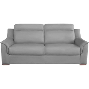 Schlafsofa NIAS ITALIA Sorano Sofas Gr. B/H/T: 202 cm x 94 cm x 95 cm, Luxus-Microfaser in Lederoptik, grau (ash) Einzelsofas inklusive Matratze und klappbaren Bettunterbau, Liegefläche 140205 cm