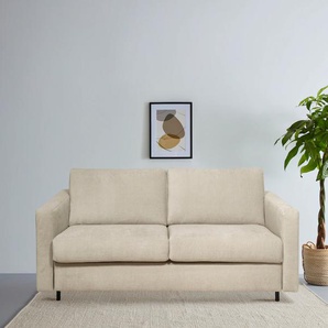 Schlafsofa HOME AFFAIRE Virming Sofas Gr. B/H/T: 188 cm x 90 cm x 98 cm, Chenille, mit Bettfunktion, beige (sand) Einzelsofas