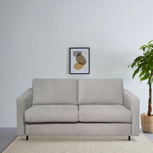 Schlafsofa HOME AFFAIRE Virming Sofas Gr. B/H/T: 188 cm x 90 cm x 98 cm, Chenille, mit Bettfunktion, grau (light grey) Einzelsofas