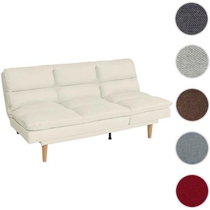 Schlafsofa HWC-M79, Gästebett Schlafcouch Couch Sofa, Schlaffunktion Liegefläche 180x110cm ~ Stoff/Textil creme