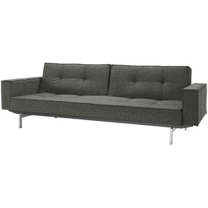 Schlafsofa III Grau/Dunkelgrau Webstoff 243 x 79 x 96cm Retro