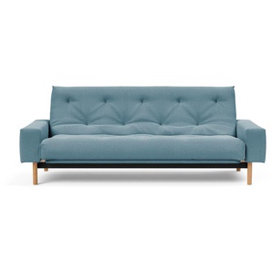 Schlafsofa INNOVATION LIVING ™ MIMER Sofas Gr. T: 100 cm, Struktur fein Soft, blau (indigo, 558 soft) Einzelsofas