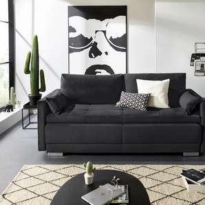 Schlafsofa INOSIGN Berlin Sofas Gr. B/H/T: 222 cm x 99 cm x 98 cm, Material Bezugsstoff, Funktion, schwarz Einzelsofas mit Boxspringaufbau, Bettfunktion & Bettkasten, Dauerschlafsofa