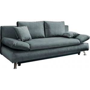 Schlafsofa INOSIGN Dale Sofas Gr. B/H/T: 208 cm x 86 cm x 95 cm, Velours, blau (ocean) Einzelsofas