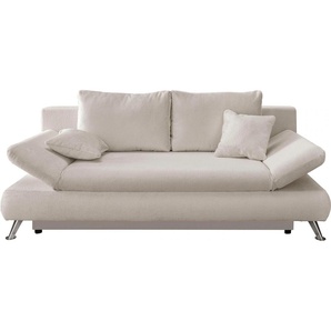 Schlafsofa INOSIGN Dale Sofas Gr. B/H/T: 208 cm x 86 cm x 95 cm, Webstoff, weiß Einzelsofas