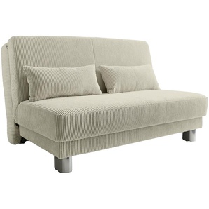 Schlafsofa INOSIGN Gina, beige (ecru), B:140cm H:86cm T:195cm, Sofas, mit einem Handgriff vom Sofa zum Bett, Topseller