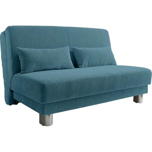 Schlafsofa INOSIGN Gina, blau (petrol), B:120cm H:86cm T:195cm, Sofas, mit einem Handgriff vom Sofa zum Bett, Topseller