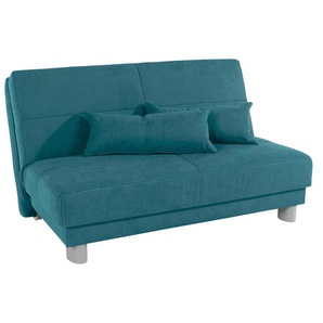 Schlafsofa INOSIGN Gina, blau (türkis), B:140cm H:86cm T:195cm, Sofas, mit einem Handgriff vom Sofa zum Bett, Topseller