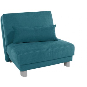 Schlafsofa INOSIGN Gina, blau (türkis), B:80cm H:86cm T:195cm, Sofas, mit einem Handgriff vom Sofa zum Bett, Topseller