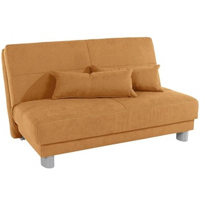 Schlafsofa INOSIGN Gina, orange (mango), B:140cm H:86cm T:195cm, Sofas, mit einem Handgriff vom Sofa zum Bett, Topseller